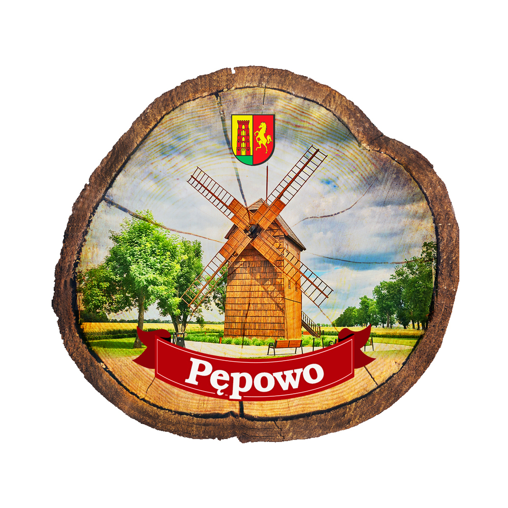 Magnes drewniany pieniek Pępowo