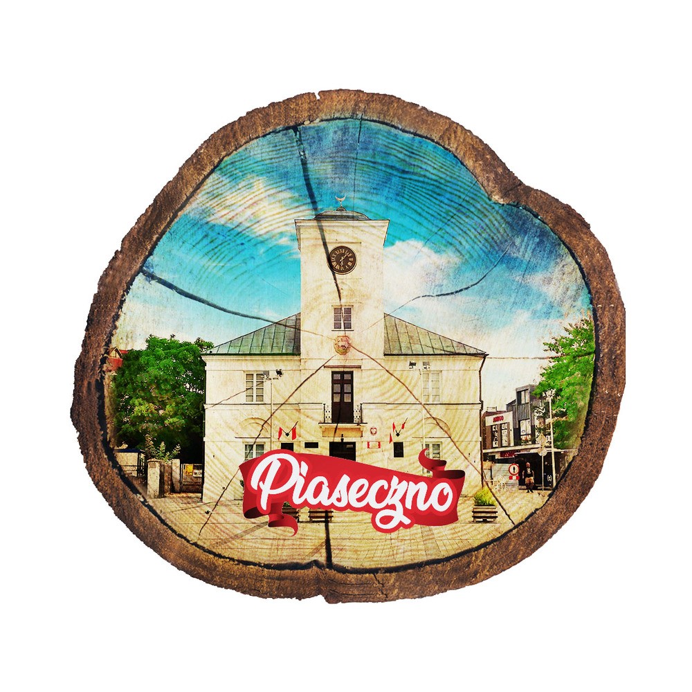 Magnes drewniany pieniek Piaseczno