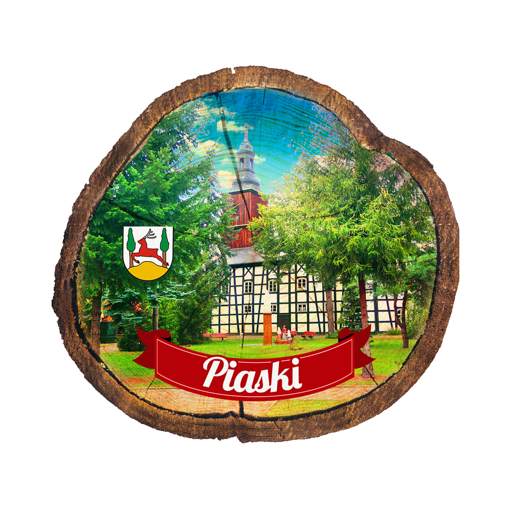 Magnes drewniany pieniek Piaski