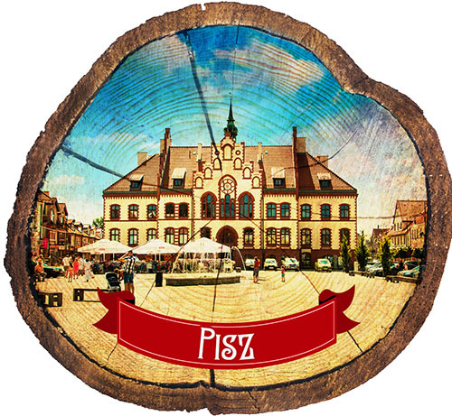 Magnes drewniany pieniek Pisz