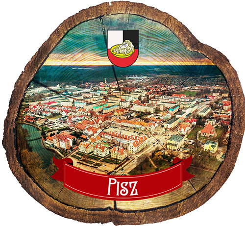 Magnes drewniany pieniek Pisz