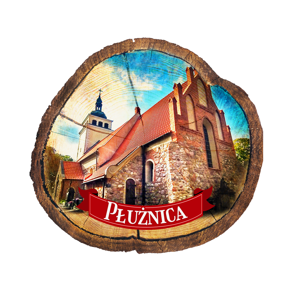 Magnes drewniany pieniek Płużnica