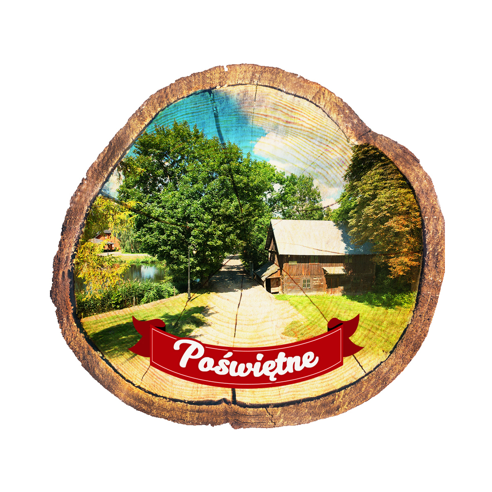 Magnes drewniany pieniek Poświętne