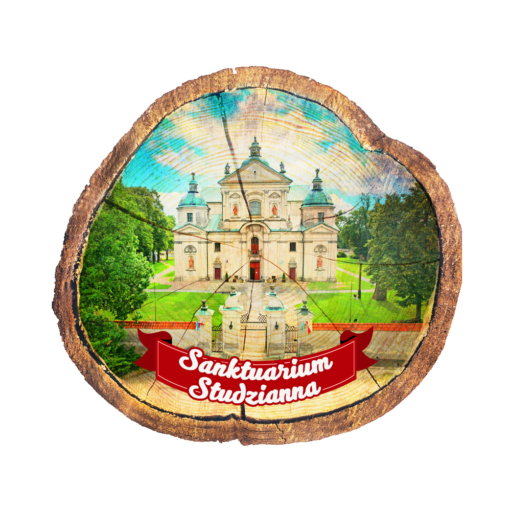 Magnes drewniany pieniek Poświętne