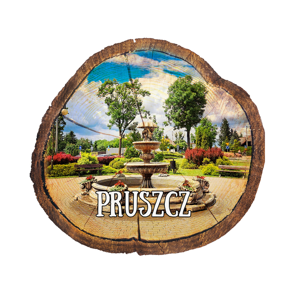 Magnes drewniany pieniek Pruszcz