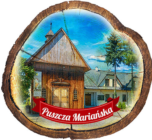 Magnes drewniany pieniek Puszcza Mariańska