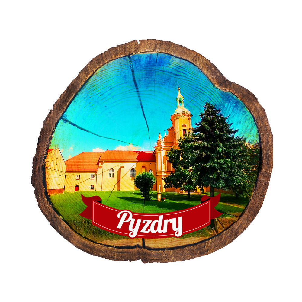 Magnes drewniany pieniek Pyzdry