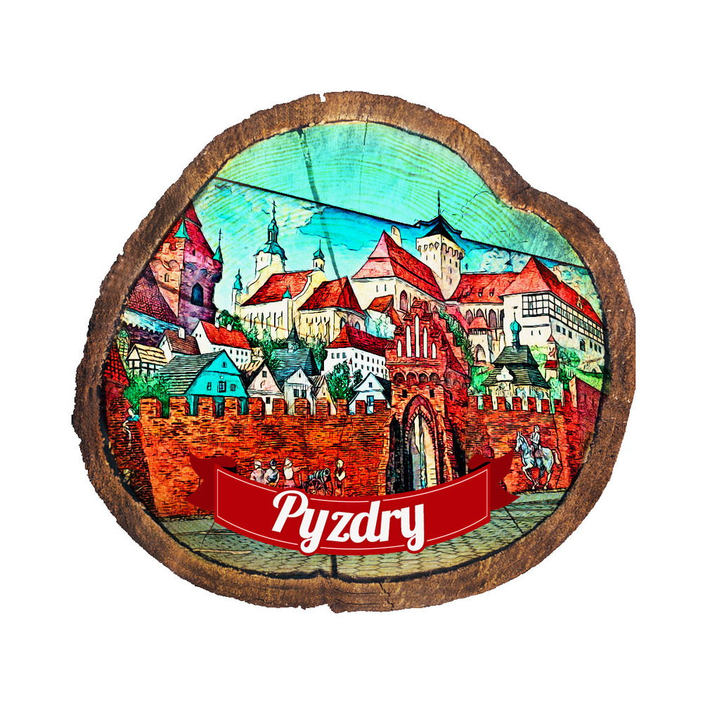 Magnes drewniany pieniek Pyzdry