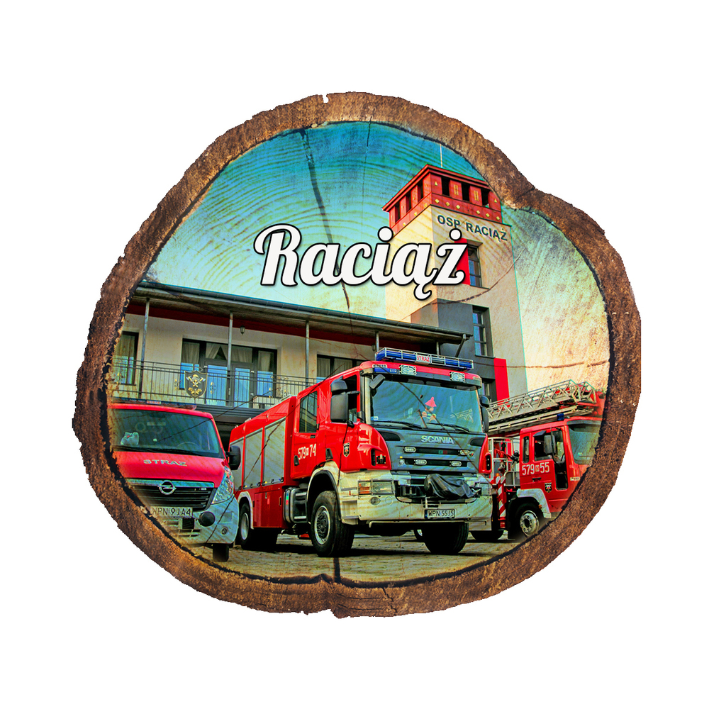 Magnes drewniany pieniek Raciąż