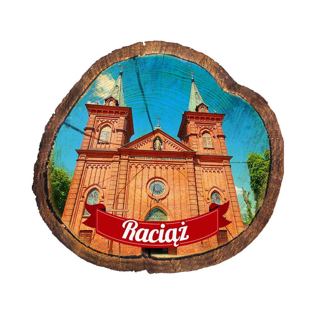 Magnes drewniany pieniek Raciąż