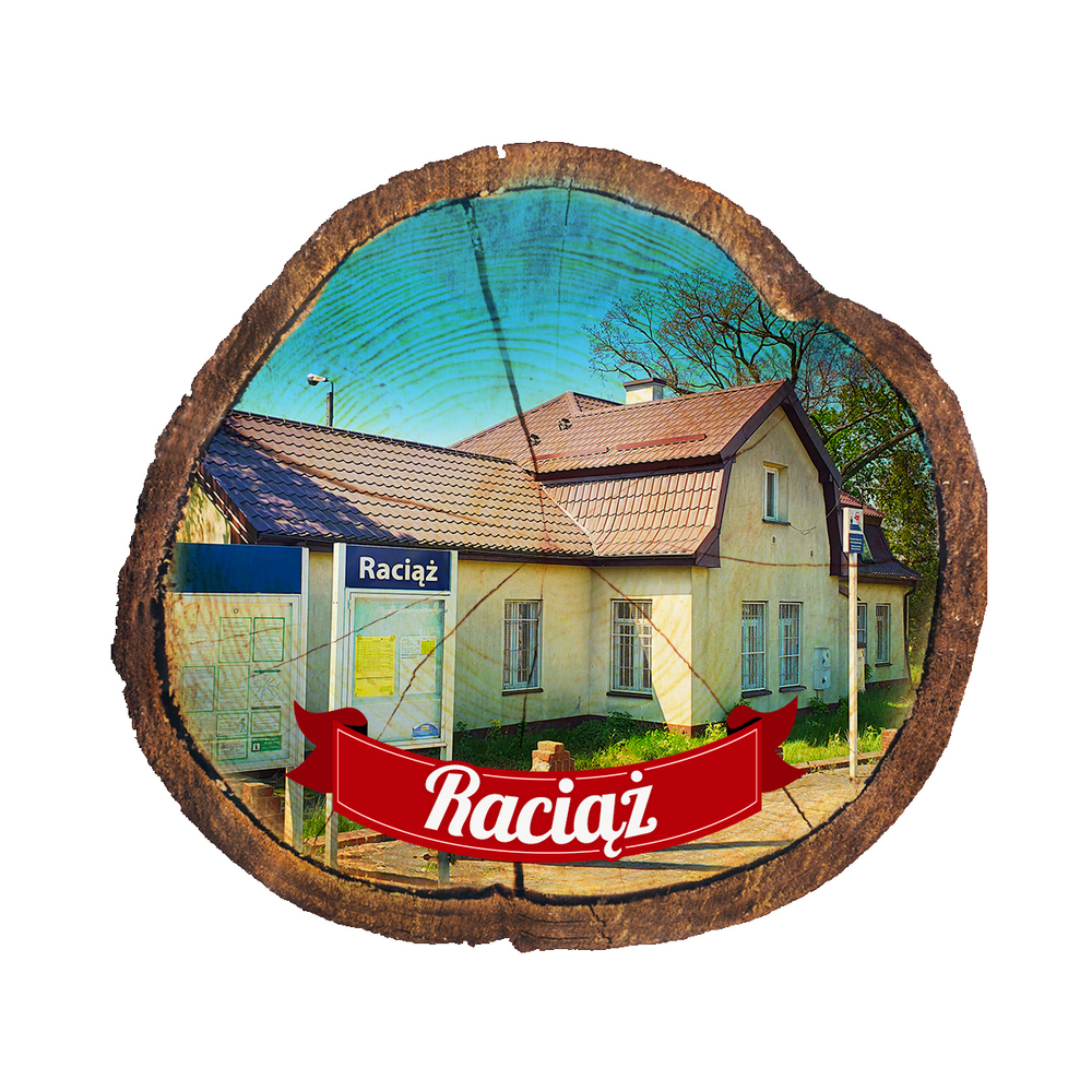 Magnes drewniany pieniek Raciąż