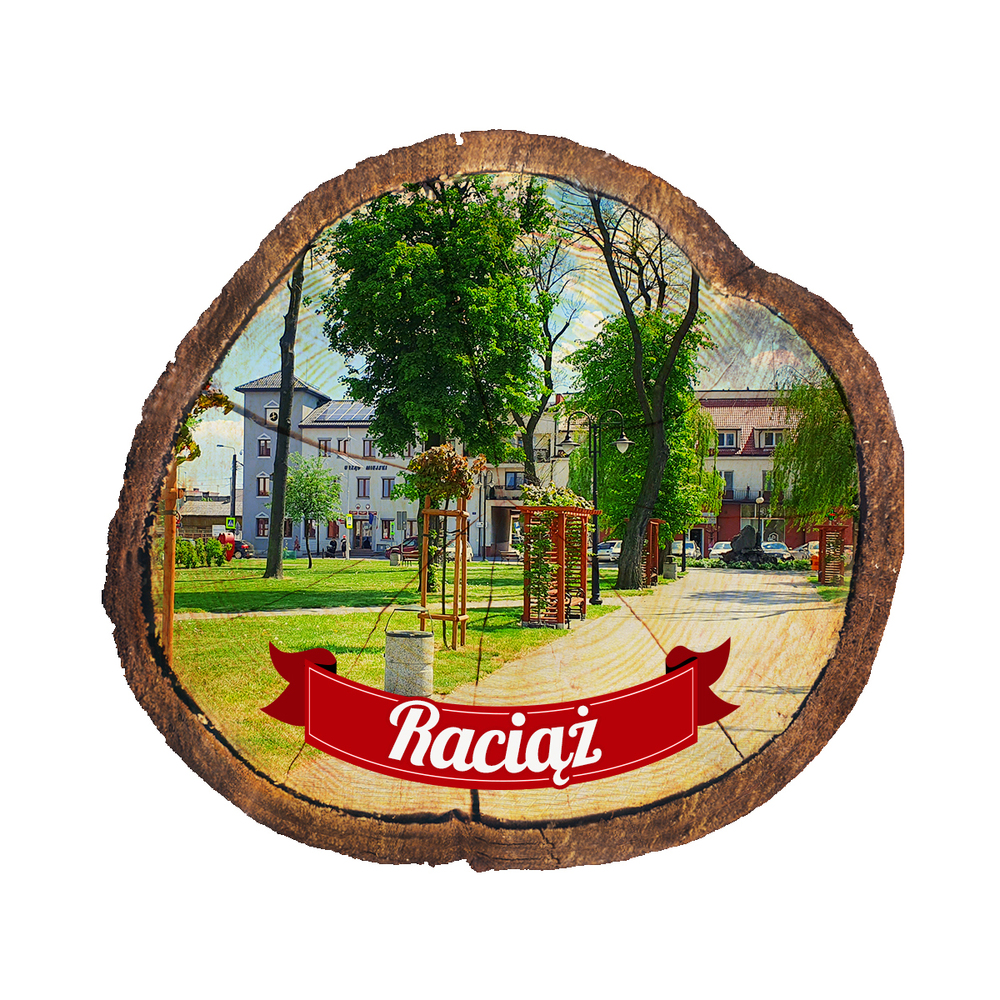 Magnes drewniany pieniek Raciąż