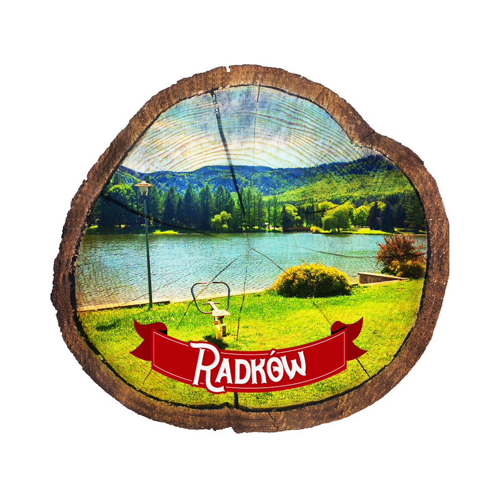 Magnes drewniany pieniek Radków
