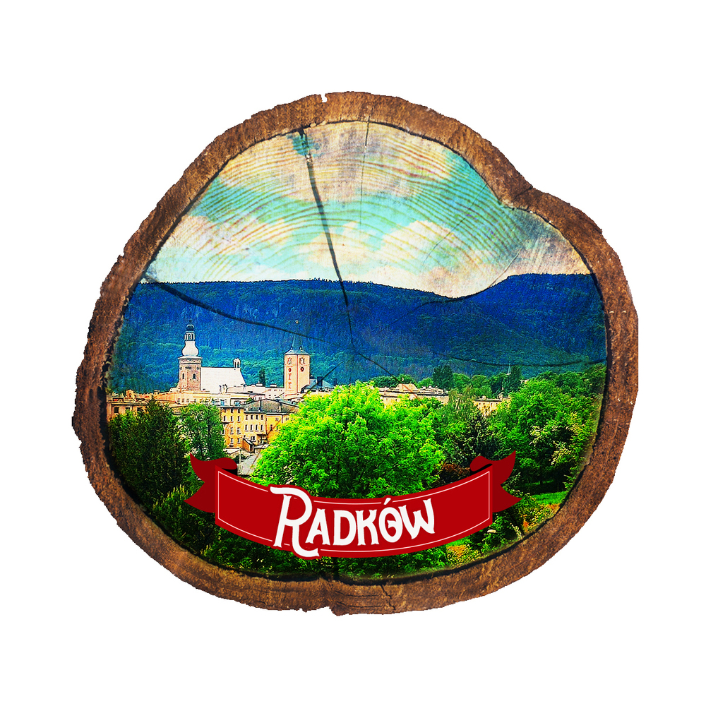Magnes drewniany pieniek Radków