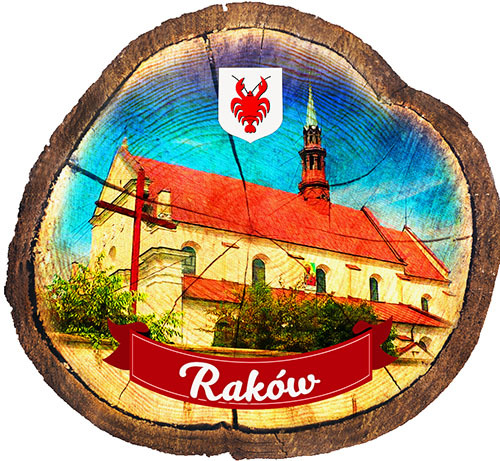 Magnes drewniany pieniek Raków