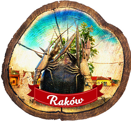 Magnes drewniany pieniek Raków