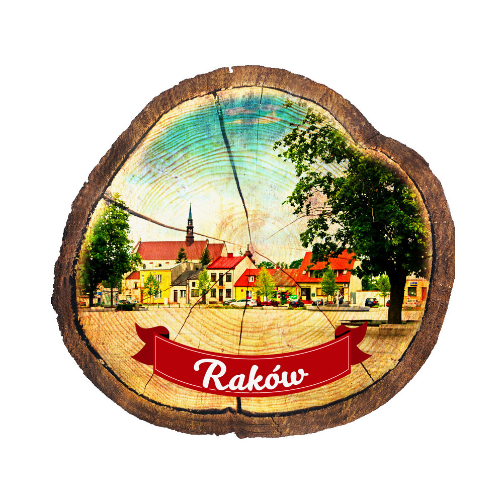 Magnes drewniany pieniek Raków