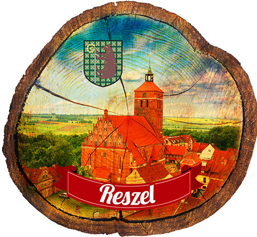 Magnes drewniany pieniek Reszel