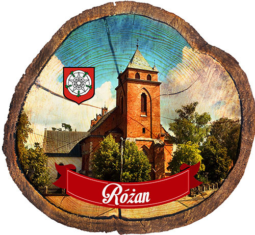 Magnes drewniany pieniek Różan