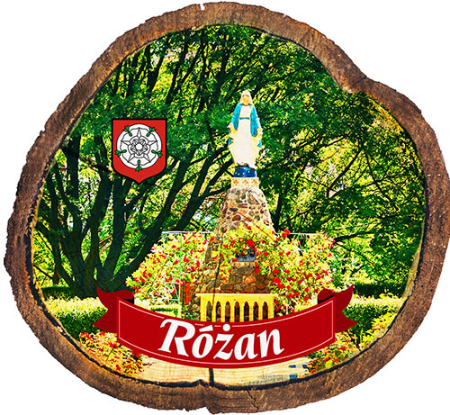 Magnes drewniany pieniek Różan