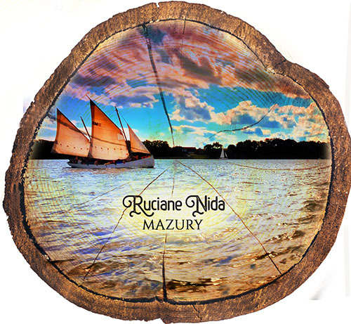 Magnes drewniany pieniek Ruciane-Nida