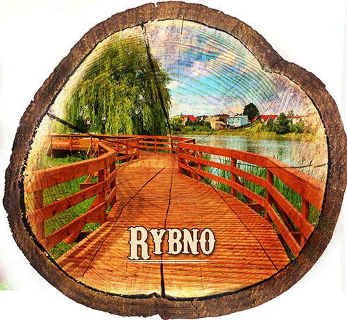 Magnes drewniany pieniek Rybno