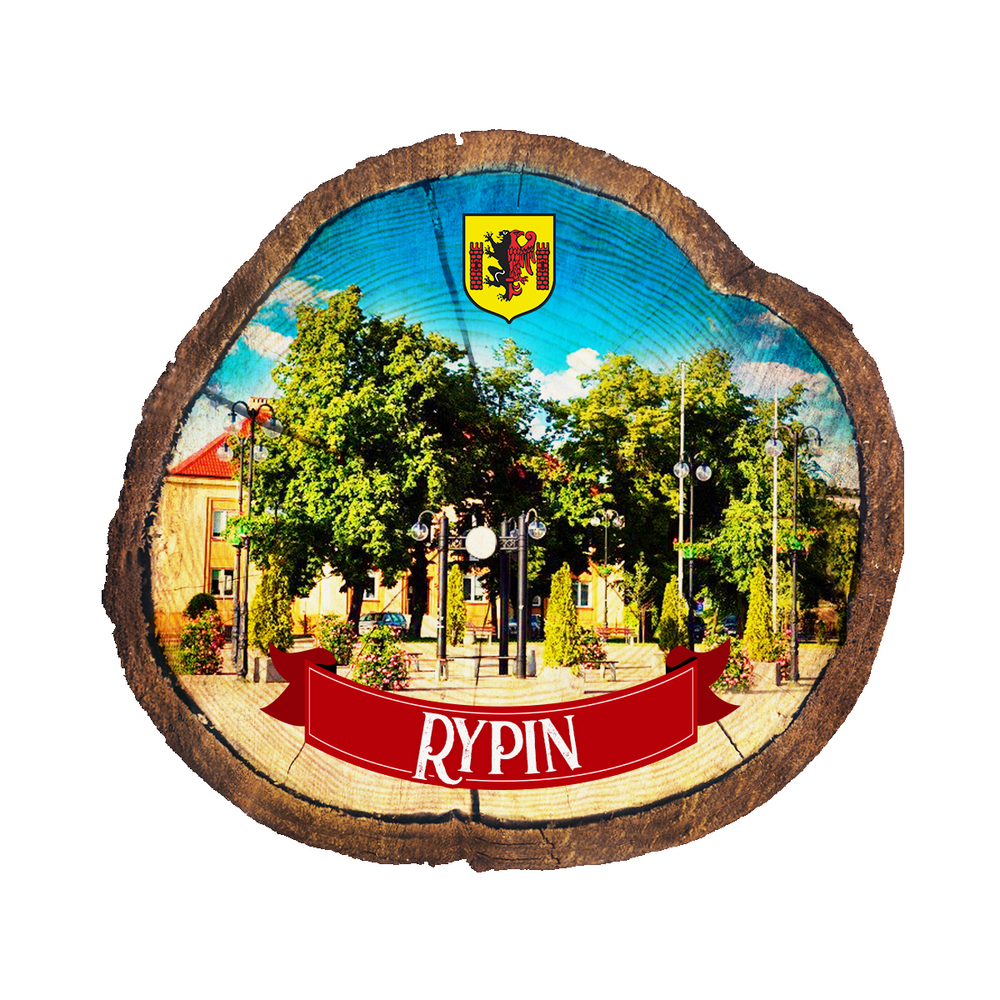 Magnes drewniany pieniek Rypin