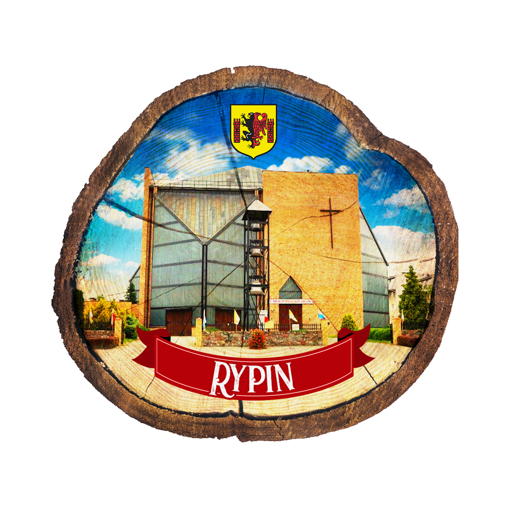Magnes drewniany pieniek Rypin