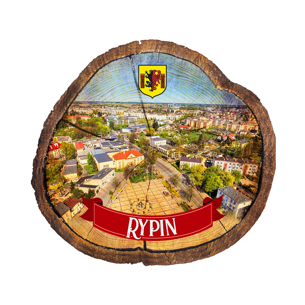 Magnes drewniany pieniek Rypin