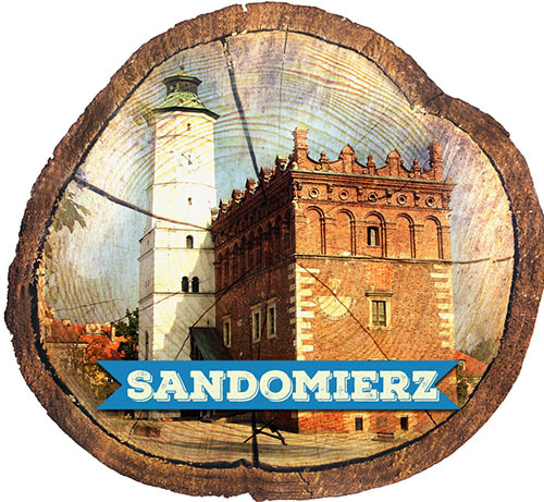 Magnes drewniany pieniek Sandomierz