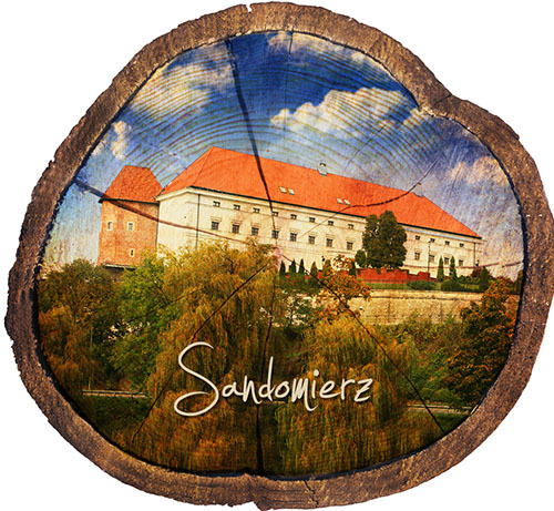 Magnes drewniany pieniek Sandomierz