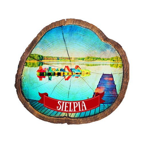 Magnes drewniany pieniek Sielpia