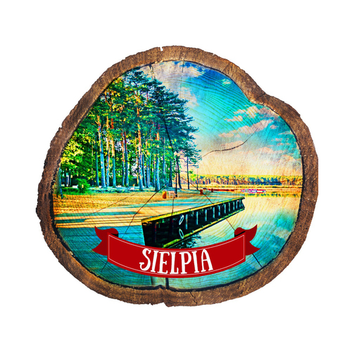 Magnes drewniany pieniek Sielpia