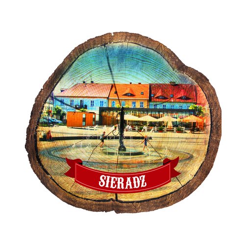 Magnes drewniany pieniek Sieradz