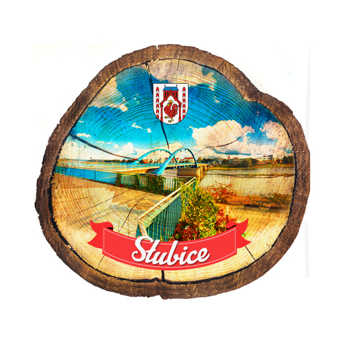 Magnes drewniany pieniek Słubice
