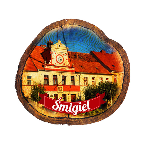 Magnes drewniany pieniek Śmigiel