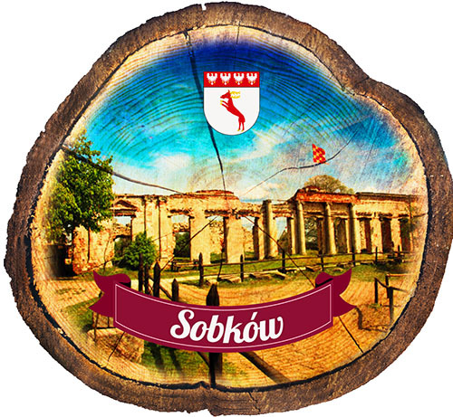 Magnes drewniany pieniek Sobków