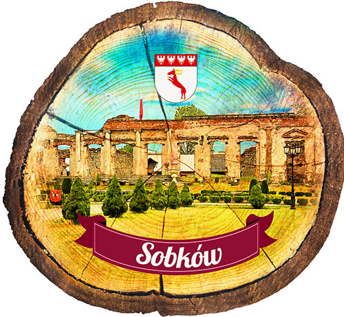 Magnes drewniany pieniek Sobków