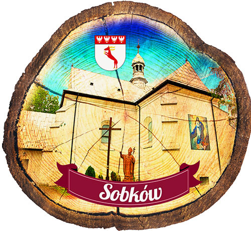 Magnes drewniany pieniek Sobków