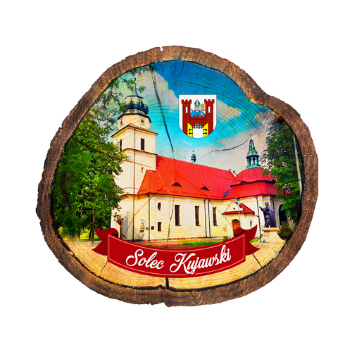 Magnes drewniany pieniek Solec Kujawski