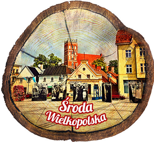 Magnes drewniany pieniek Środa Wielkopolska