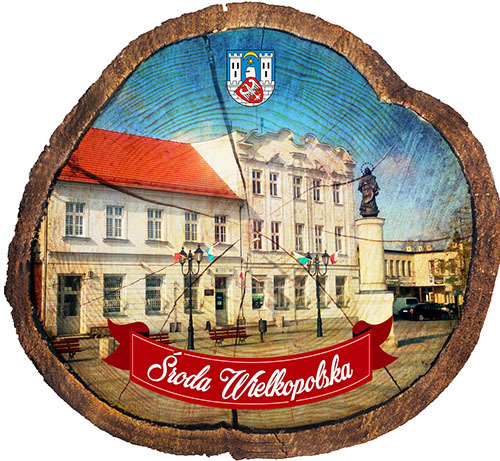 Magnes drewniany pieniek Środa Wielkopolska