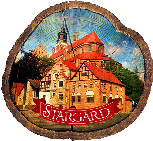 Magnes drewniany pieniek Stargard