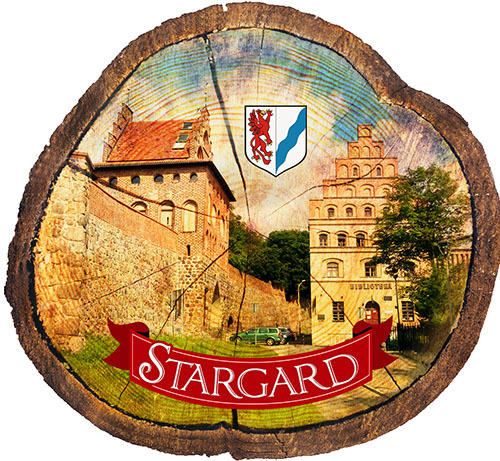 Magnes drewniany pieniek Stargard