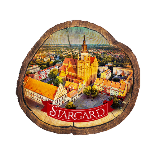 Magnes drewniany pieniek Stargard