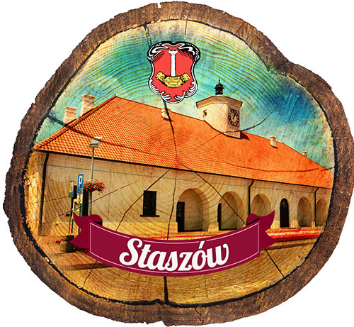 Magnes drewniany pieniek Staszów