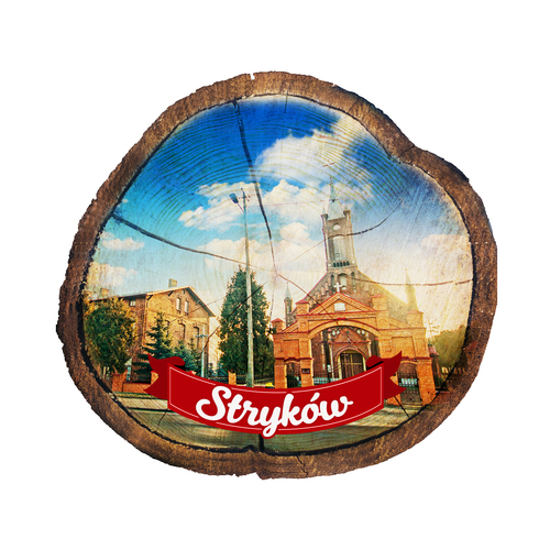 Magnes drewniany pieniek Stryków