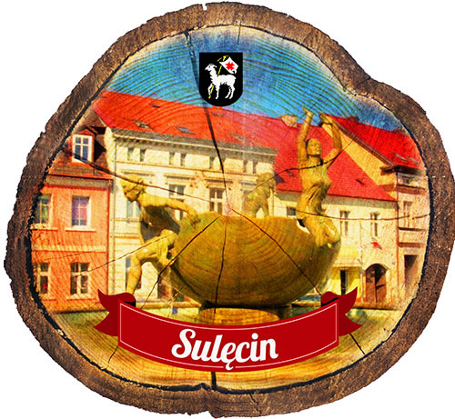 Magnes drewniany pieniek Sulęcin