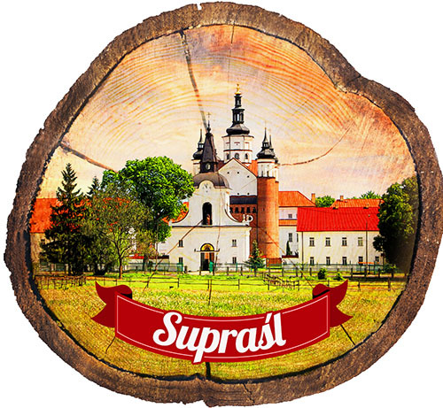 Magnes drewniany pieniek Supraśl