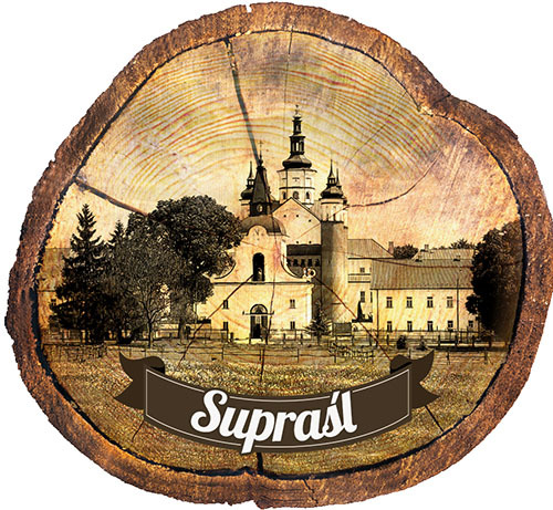 Magnes drewniany pieniek Supraśl